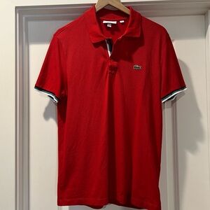 Lacoste Slim Fit Polo Red Size Large